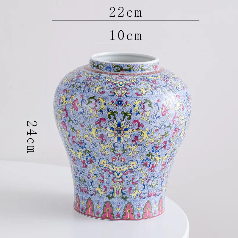DecorBites™ Blue White Porcelain Flower Vase: Elegant Ceramic Home Decor & Storage Solution