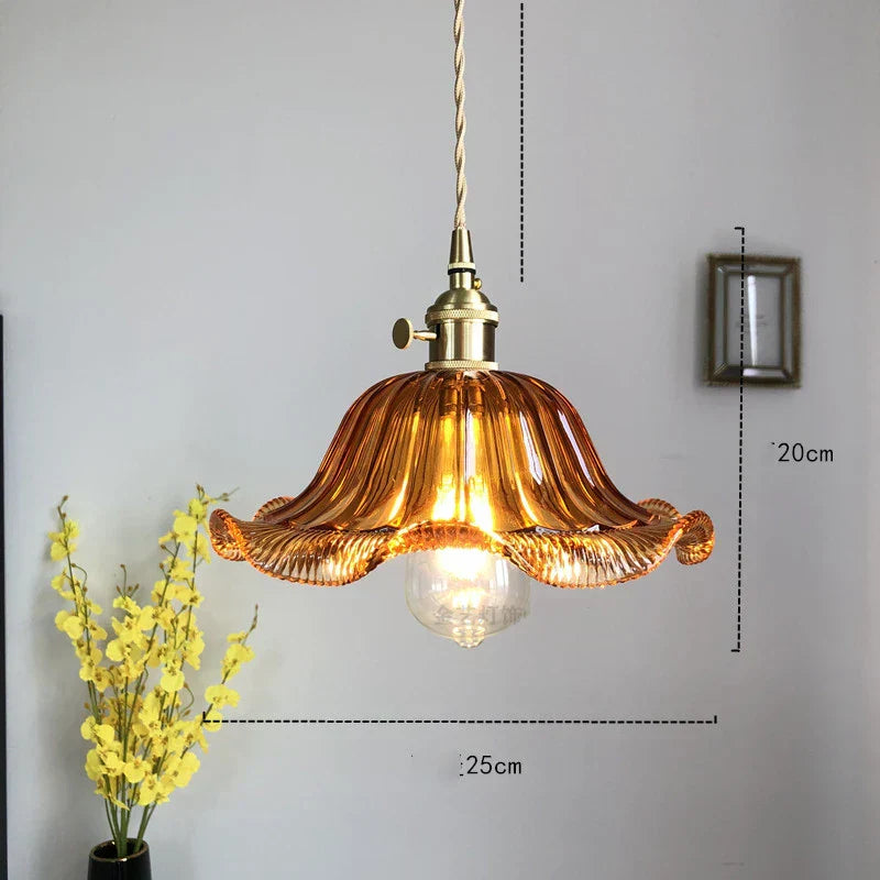 DecorBites™ Diamond Amber Glass LED Pendant Lights - Nordic Modern Hanging Lamp