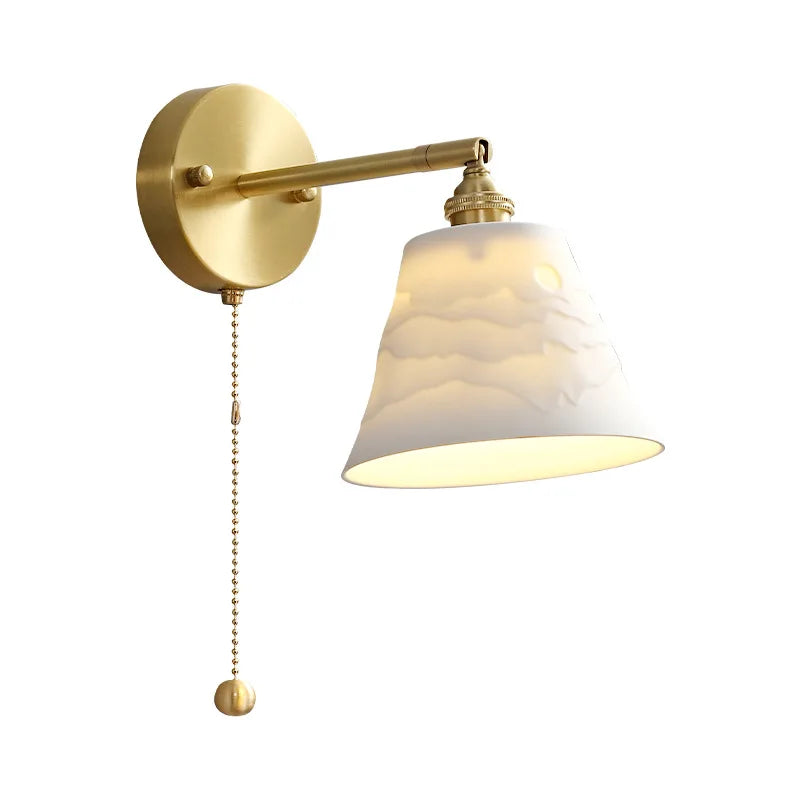 DecorBites™ Ceramic LED Wall Sconce: Modern Copper Indoor Luminaria for Bedroom, Mirror, Stairway