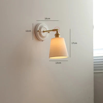 DecorBites™ Ceramic LED Wall Lights Fixture with Copper Arm for Bedroom Living Room
