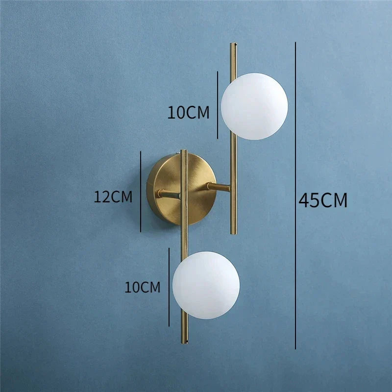 DecorBites™ Glass Ball LED Wall Light: Modern Indoor Bedroom Lamp for Home Decor
