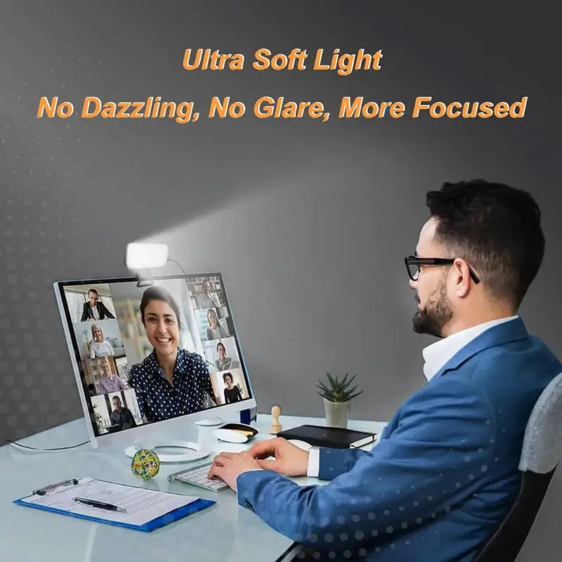 DecorBites™ LED Video Light: LUXCEO V01 Pro, 3000K-6000K, for Laptop, Conference, Live Broadcast