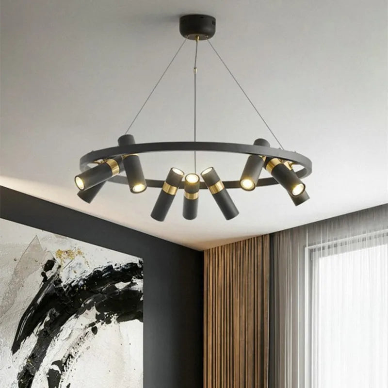 DecorBites™ Black Ring LED Pendant Light for Living Room Dining Kitchen Bar
