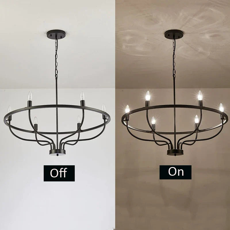 DecorBites™ Industrial Chandelier Light: Retro Iron Pendant Lamp for Living Room, Kitchen, Restaurant