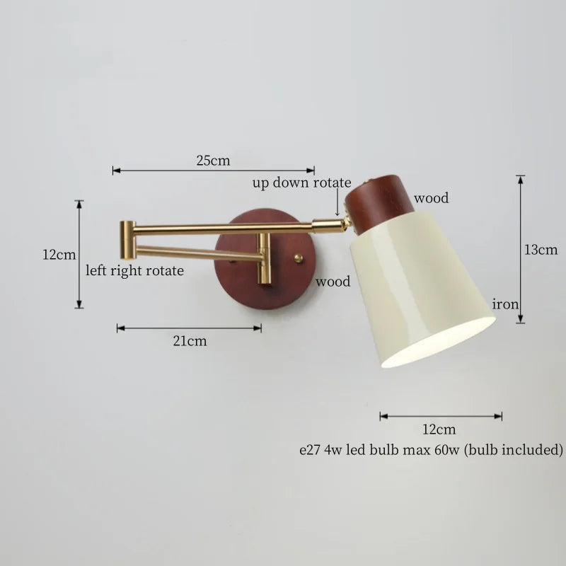 DecorBites™ Creamy Iron LED Wall Lamp Bedroom Living Room Bathroom Mirror Stair Light