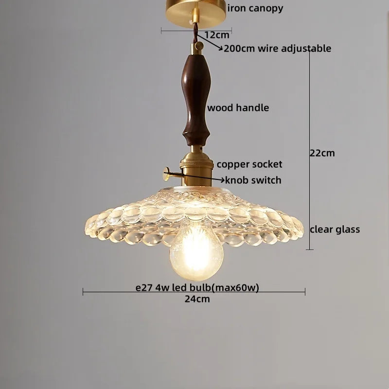 DecorBites™ LED Pendant Lamp Elegant Copper Glass Modern Style Hanging Light Fixtures