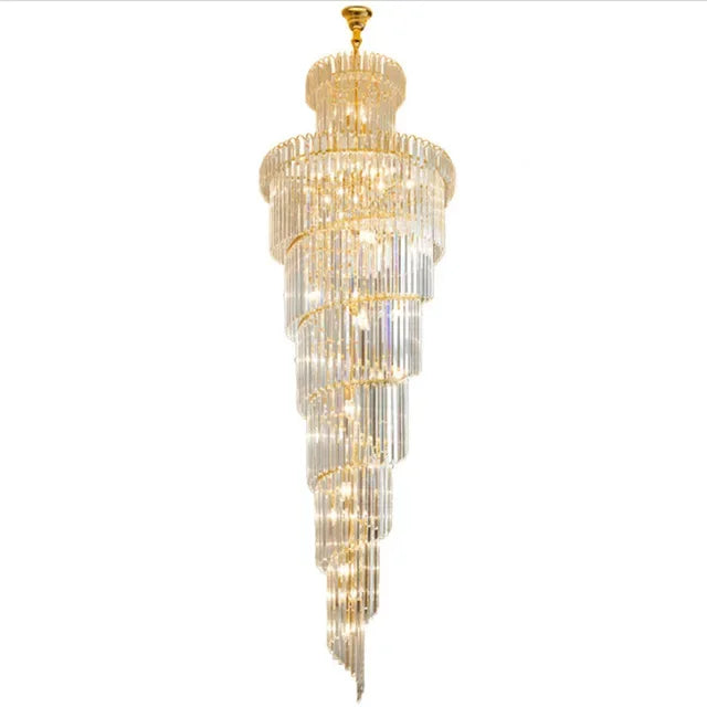 DecorBites™ LED Rotating Staircase Chandelier for Luxurious Duplex Living & Villa Décor