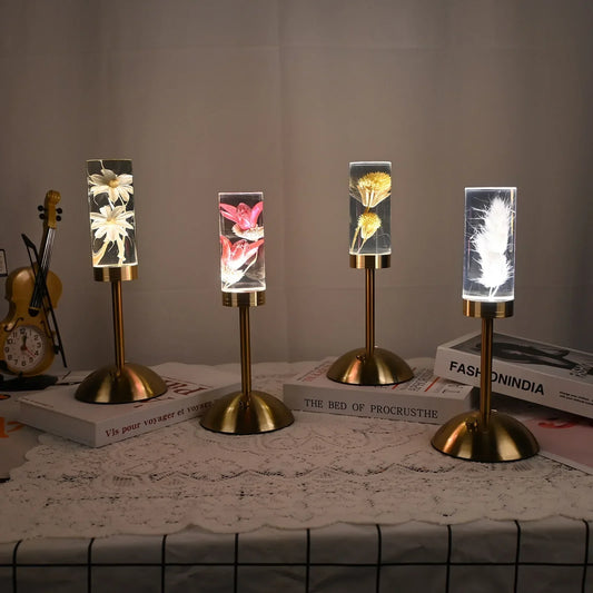 DecorBites™ Eternal Flower Acrylic Desk Lamp LED Nightlight Bedroom Bedlight Decoration