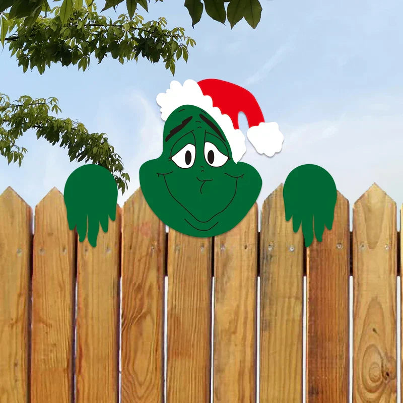 DecorBites™ Christmas Door Frame Decor Set - Festive Wooden Xmas Pendants & Merry Santa Claus Stickers