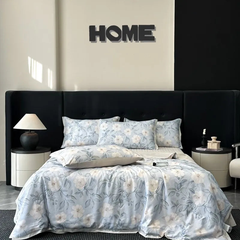 DecorBites™ Cool Silk Summer Quilt Set with Sheets & Pillowcases