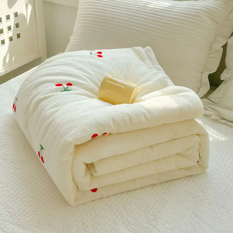 DecorBites™ Double Layer Yarn Summer Quilt: Super Soft Skin-friendly Comforter Blanket