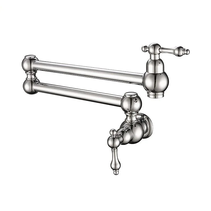 DecorBites™ Brushed Gold Pot Filler Tap Wall Mounted Kitchen Faucet Single Cold Spout