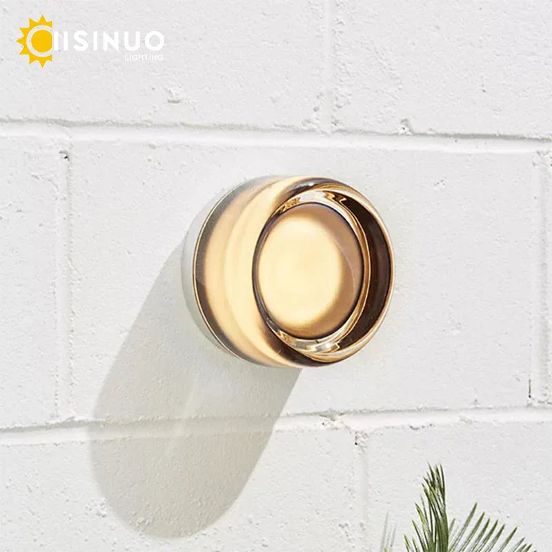 DecorBites™ Glass Round Wall Sconce Light for Indoor Outdoor Living Bathroom Porch Decoration