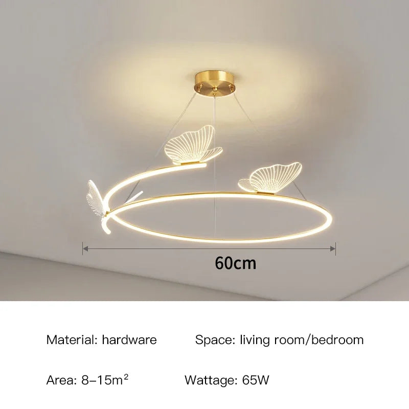 DecorBites™ Butterfly Design Sense Ceiling Chandelier: Modern Minimalist Nordic Pendant Lamp for Home Decor