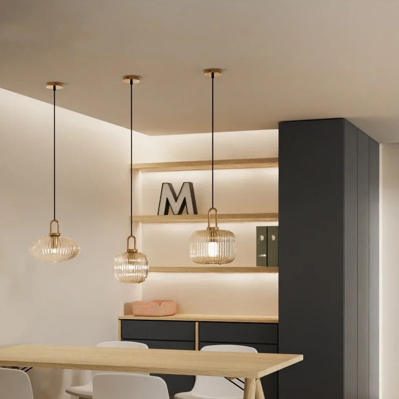 DecorBites™ Glass Pendant Lights LED E27 Retro Luxury Hanging Fixtures for Dining Room