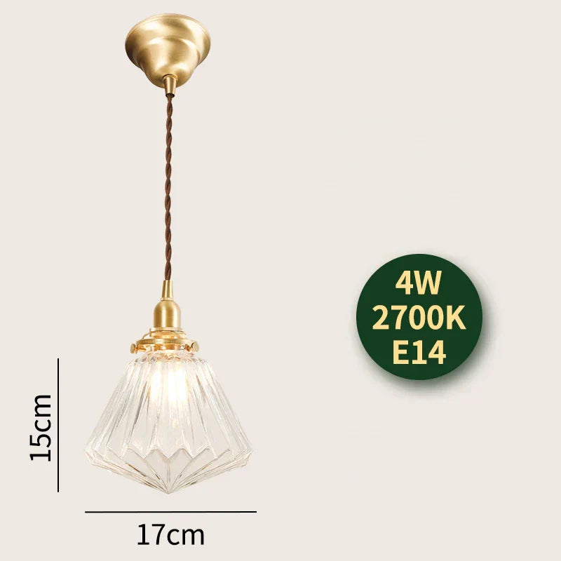 DecorBites™ Glass Lamp LED Pendant Light Fixture with Copper Socket for Nordic Modern Home Decor