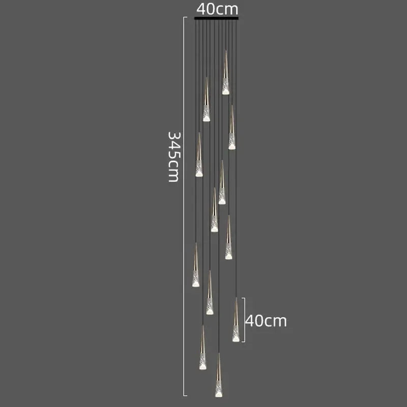 DecorBites™ LED Rain Drop Chandelier Staircase Pendant Light - Nordic Design Island Hanging Lamp