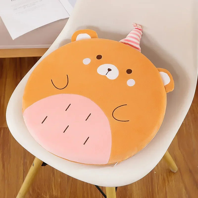 DecorBites™ Animal Print Round Office Chair Cushion with Memory Foam & Velvet Cover