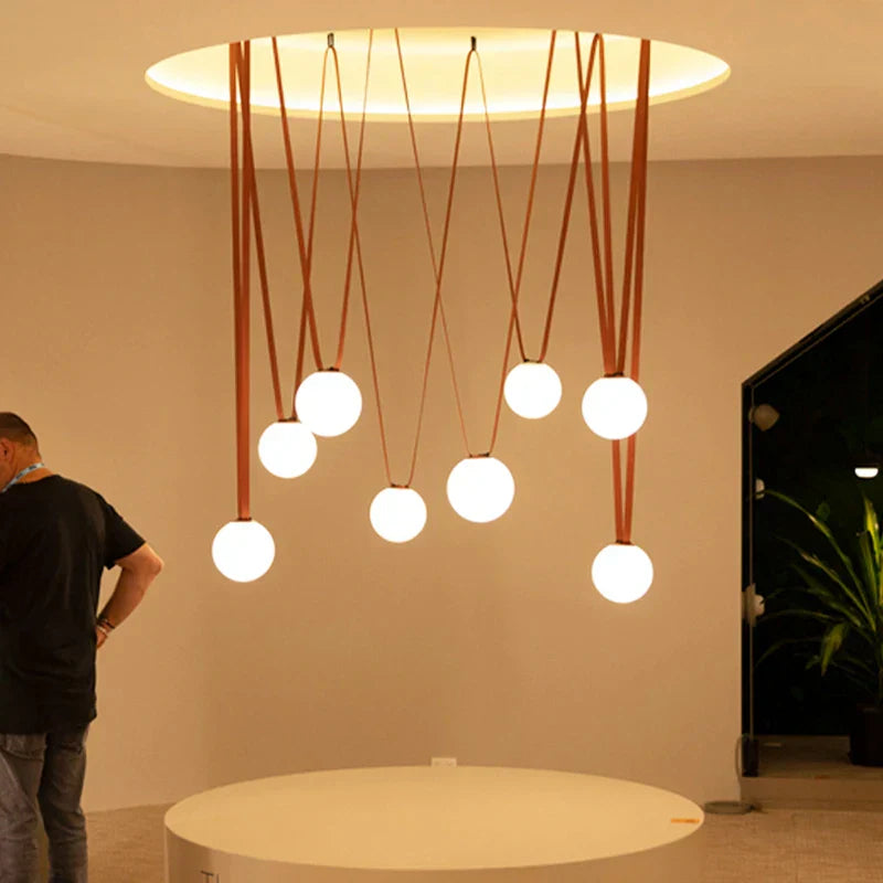 DecorBites™ Glass Ball Pendant Light: Modern loft lighting for living room, dining room, stairwell.