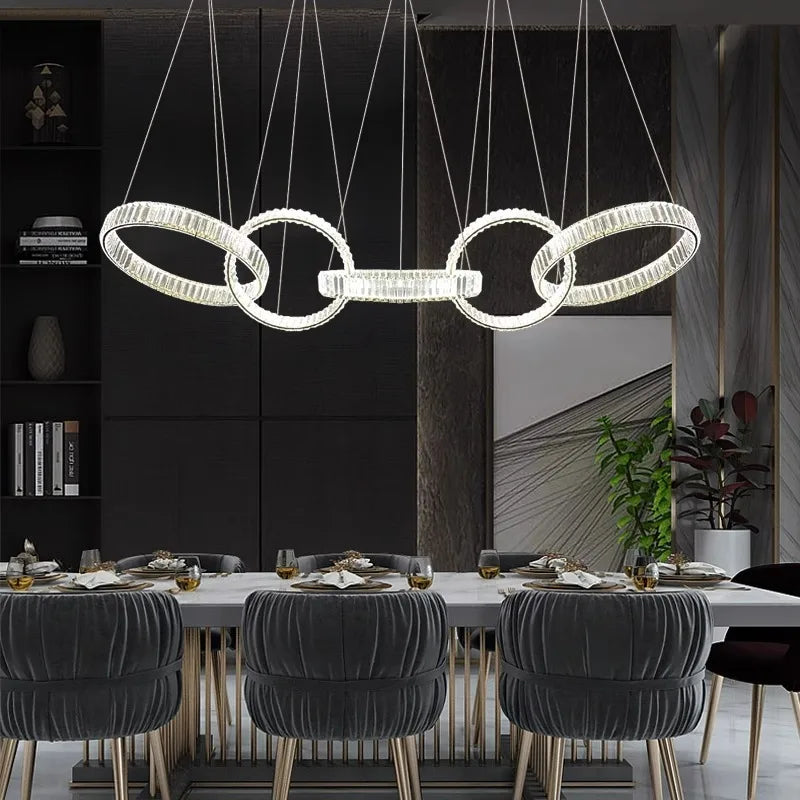 DecorBites™ Crystal Chandelier Pendant Light for Living Room Dining Room Ceiling Lighting