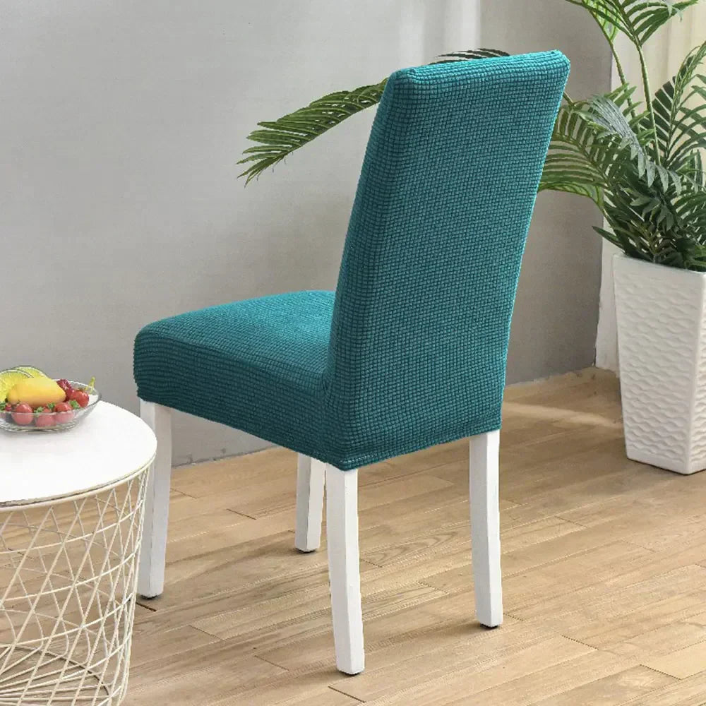 DecorBites™ Blue Quilted Chair Cover Slipcover Stretch Elastic Chair Protector for Banquet