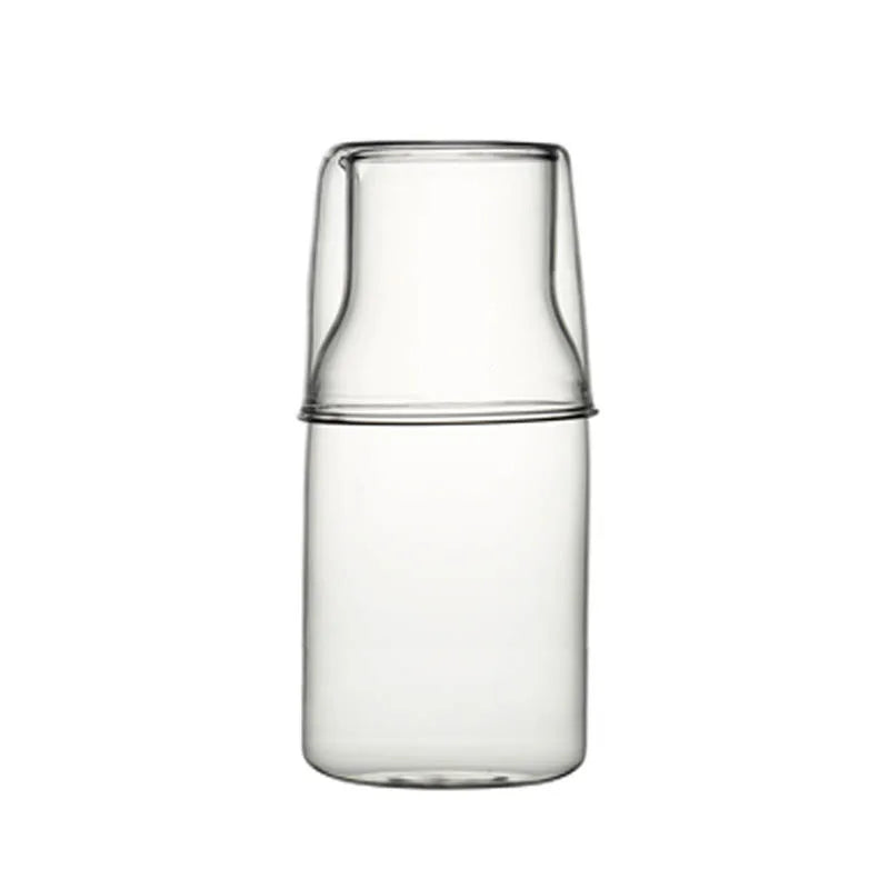 DecorBites™ 550ml Bedside Water Carafe and Glass Set in Blue, Amber, Teal, Grey Glass