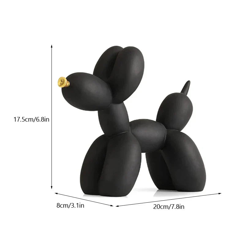 DecorBites™ Balloon Dog Sculpture Modern Decor Black White Pink Room Figurines