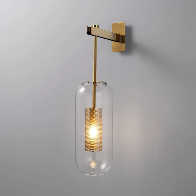 DecorBites™ Gold Glass Wall Sconce Light Fixture for Home Hotel Bathroom Decor