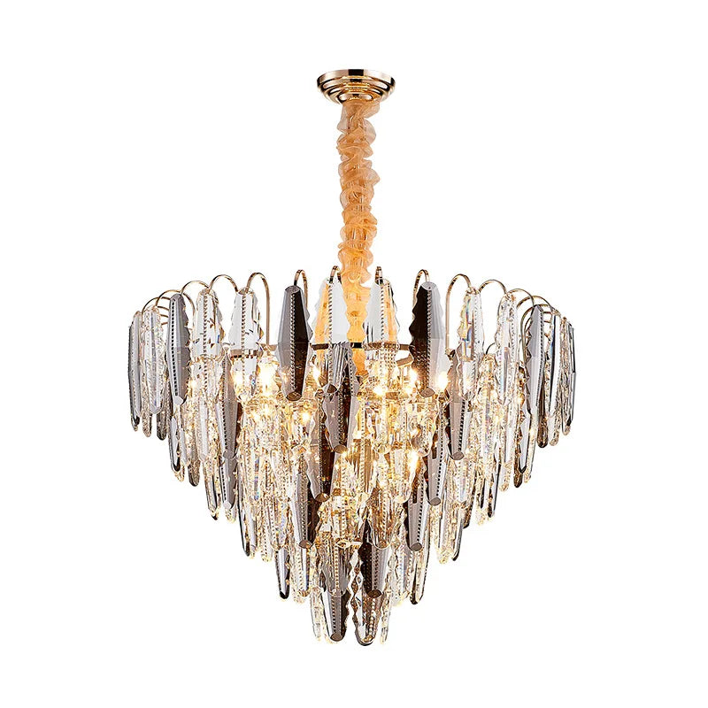 DecorBites™ Gold Crystal Chandelier Lighting for Living Room