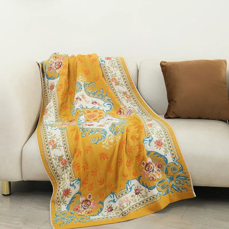 DecorBites™ Boho Cotton Gauze Bath Towel - Quick-Dry & Large Wrap