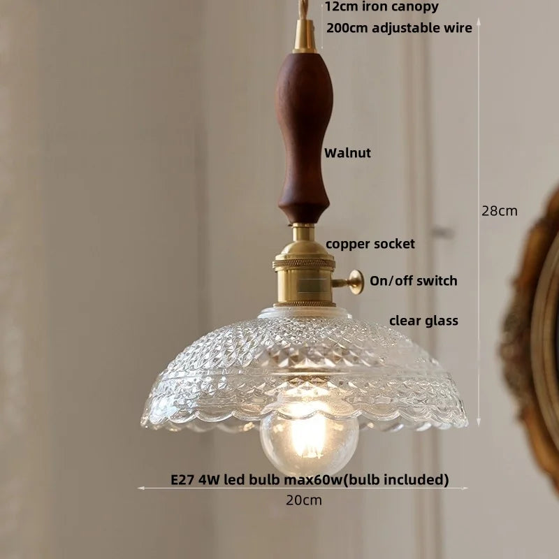DecorBites™ Amber Glass Cube LED Pendant Lights, Japanese Style for Kitchen, Bedroom, Coffee.