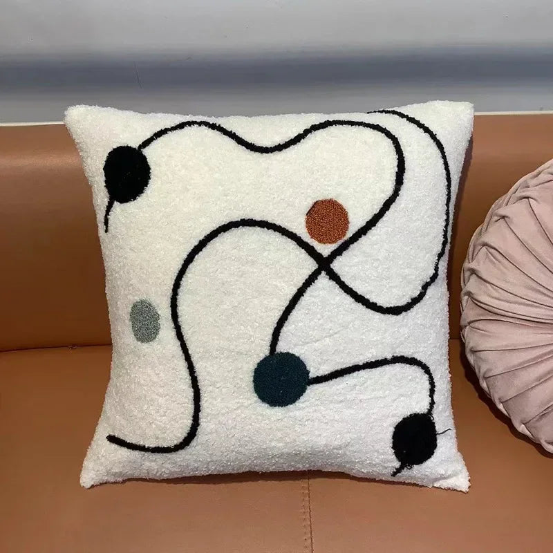 DecorBites™ Geometric Embroidery Cushion Covers: Nordic Modern Decorative Pillowcase for Living Room