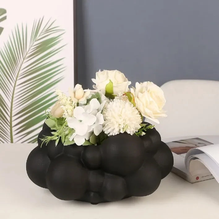 DecorBites™ Abstract Patchwork Ceramic Vase Bubble Flower Pot Home Decor