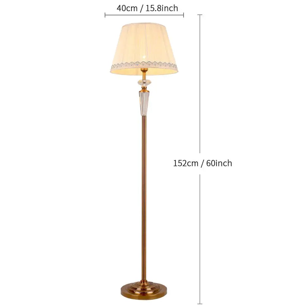 DecorBites™ Crystal Floor Lamp: European Retro Table Lamp for Home Décor, Living Room, Bedroom