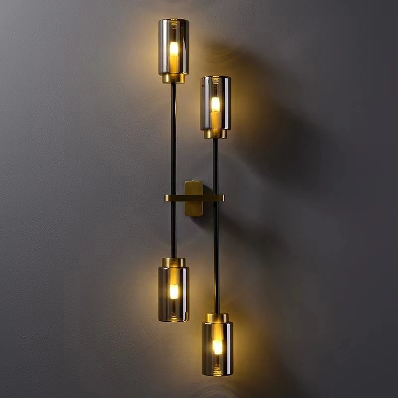DecorBites™ Black Glass Wall Lamp: Modern Retro Nordic Sconce for Living Room Bedroom Decor