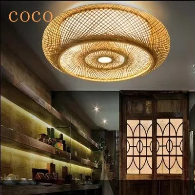 DecorBites™ Gloss Bamboo Art Rattan Ceiling Light Shade Chandelier Fixtures