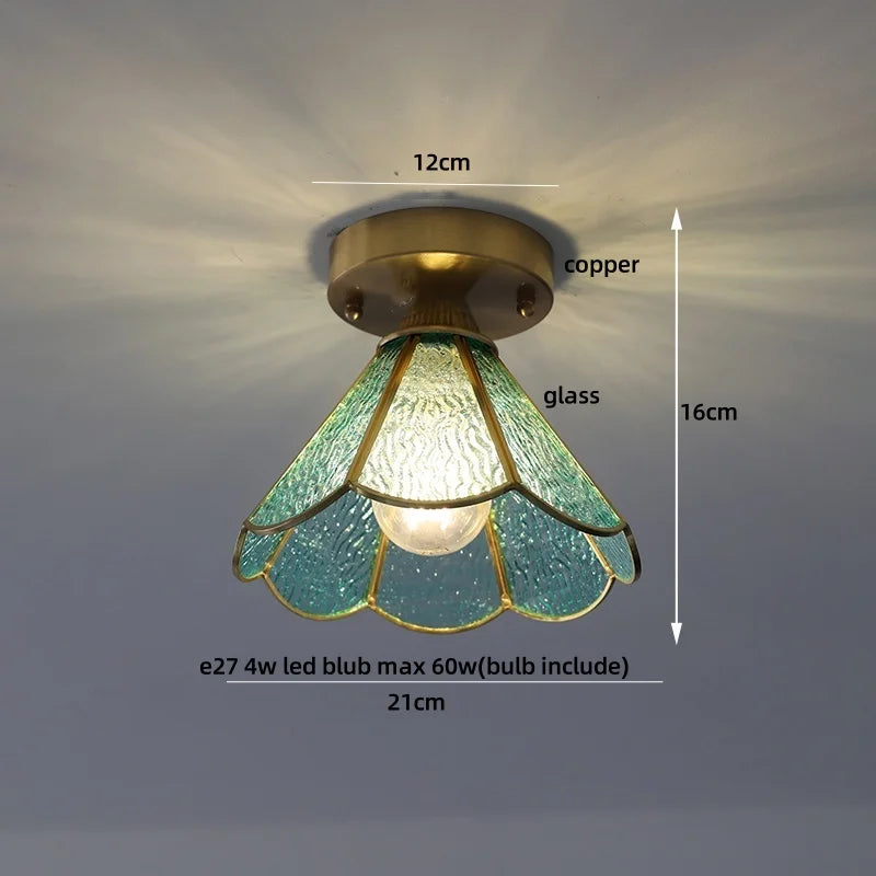 DecorBites™ Butterfly Glass Tiffany LED Ceiling Light - Nordic Modern Copper Lamp