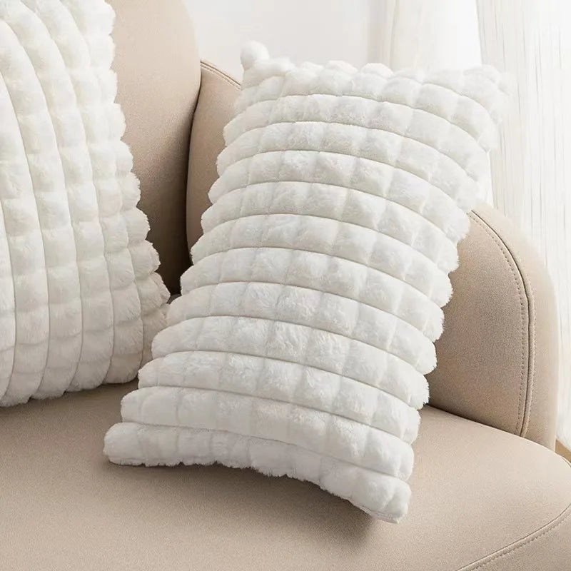 DecorBites™ Houndstooth Cushion Cover 30x50cm Black and White Bow Waist Pillow Case