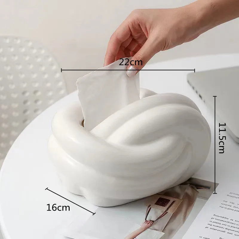 DecorBites™ Ceramic Desktop Storage Paper Towel Holder & Tissue Box Organizer