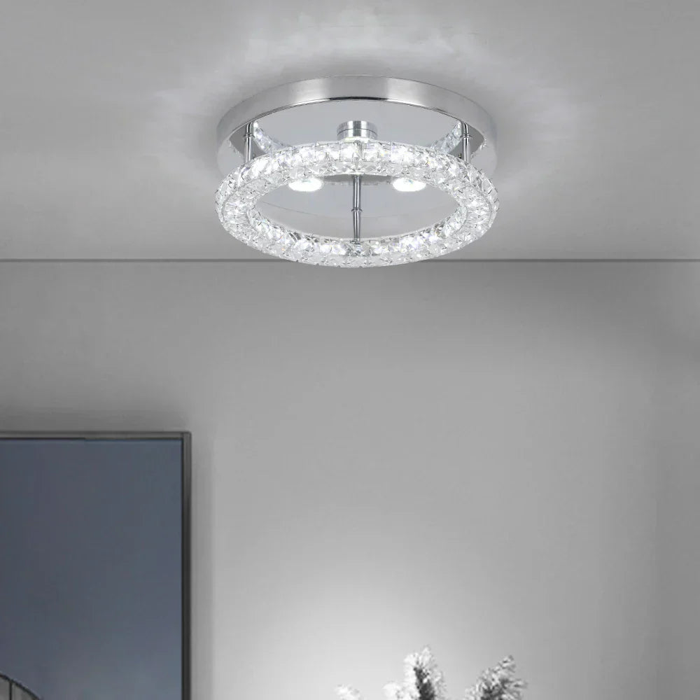 DecorBites™ Crystal LED Flush Mount Ceiling Light for Kitchen Hallway - Modern Chandelier Fixture
