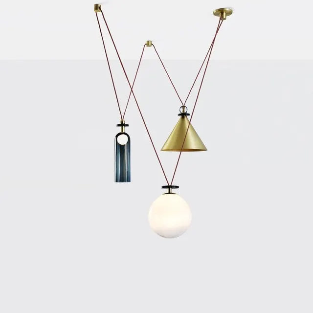 DecorBites™ Glass Chandelier: Adjustable Shape, LED Decorative Lamps for Restaurant, Bedroom, Bar.