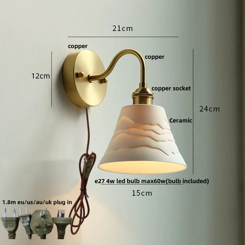 DecorBites™ Clear Glass LED Wall Sconce Pull Chain Switch Modern Stair Light