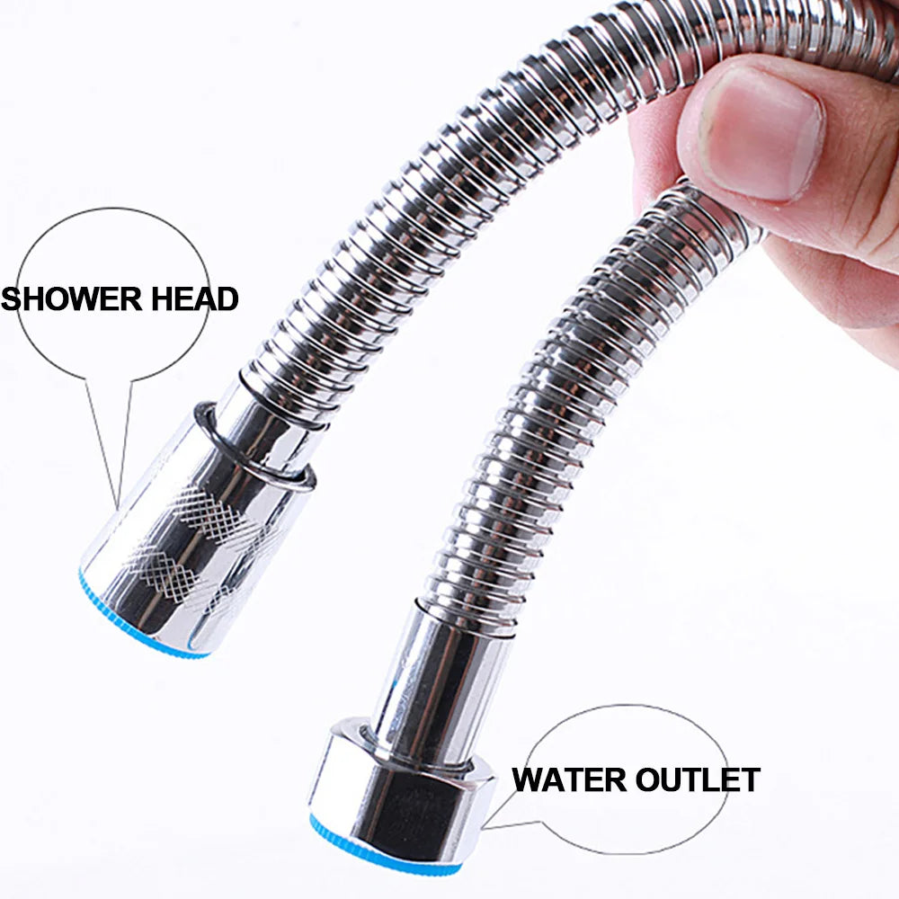 DecorBites™ 3m Silver Stainless Steel Shower Hose for Common Faucet - Bathroom Accessory