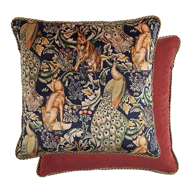DecorBites™ Cat Print Velvet Throw Pillow Case Luxury Cushion Hand Made