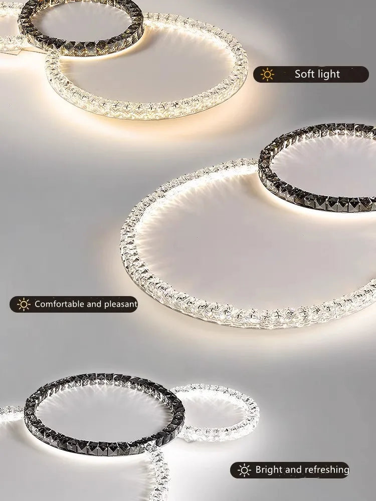 DecorBites™ Crystal Ceiling Lights LED Chandelier for Living Room Bedroom