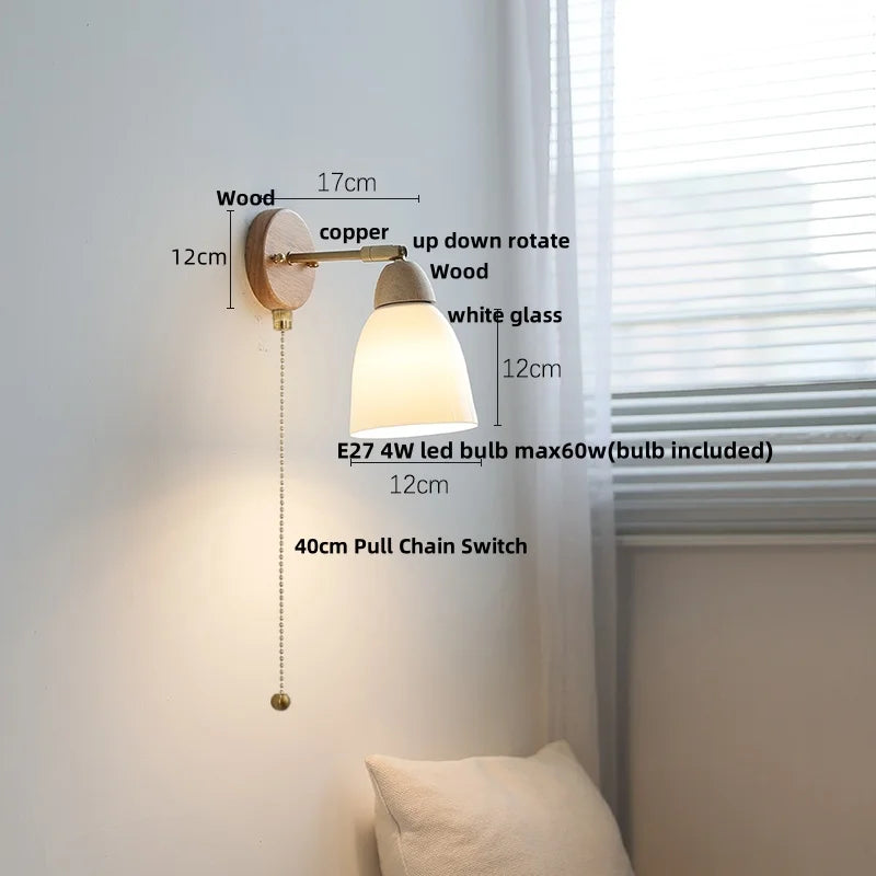 DecorBites™ Ceramic Wood Up Down Rotate LED Wall Sconce Light Fixtures