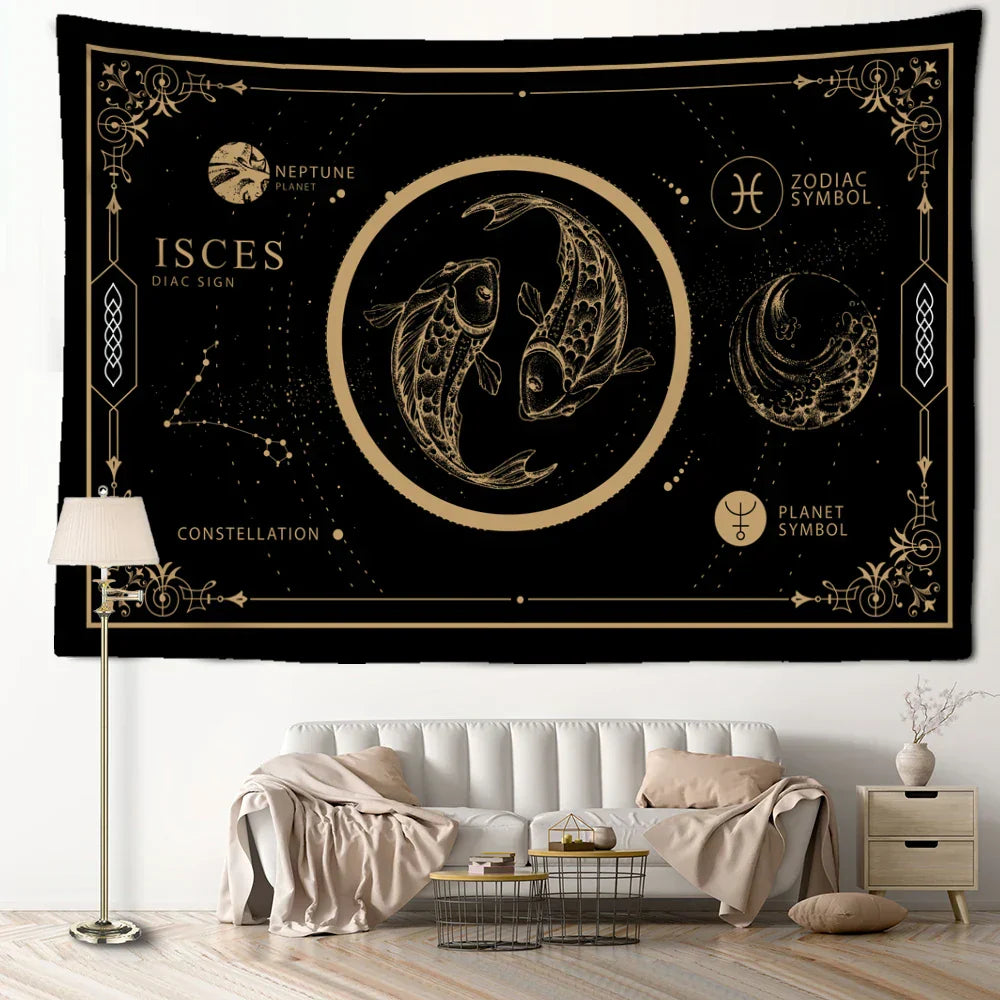 DecorBites™ Constellation Tarot Tapestry Wall Hanging for Home Décor vibes and Witchy Aesthetics