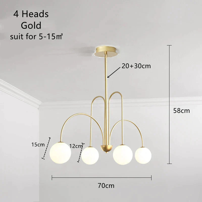 DecorBites™ LED Glass Ball Ceiling Chandelier for Home Decor Lighting
