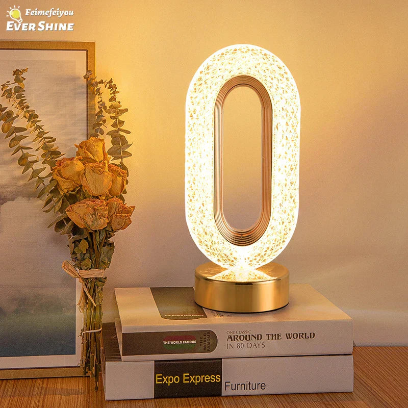 DecorBites™ Crystal LED Table Lamp with Touch Control and Remote for Bedroom and Living Room