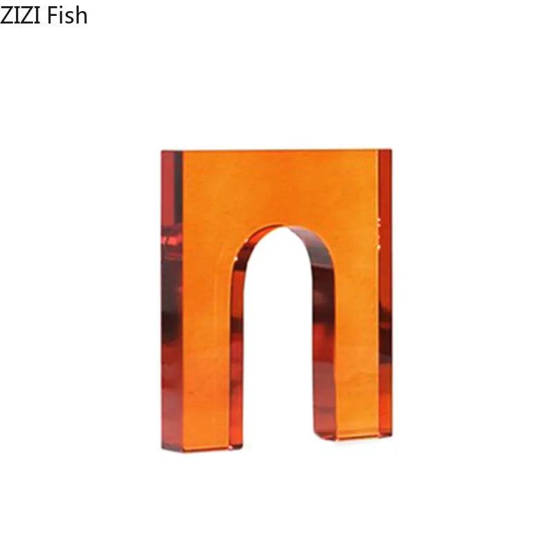 DecorBites™ Geometric Crystal Arch Glass Sculpture Desk Decoration Ornament